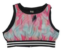 Růžovo-černý sportovní crop top Page one young