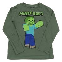 Tmavozelené triko s Minecraft