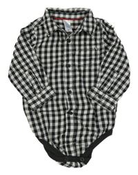 Černo-bílé kostkované košilové body C&A