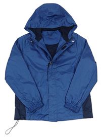 Modro-tmavomodrá šusťáková jarní funkční bunda s kapucí Crivit