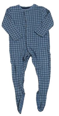 Modro-tmavomodrý kostkovaná overal Primark