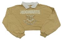 Písková crop mikina s nápisem a límečkem zn. H&M