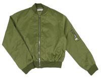 Khaki šusťákový podzimní crop bomber