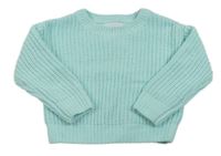 Tyrkysový žinylkový svetr Primark