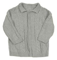 Světlešedý vzorovaný propínací svetr Matalan