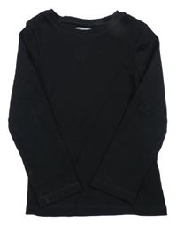 Černé žebrované triko Next