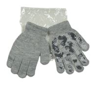 Nové - šedo-černé prstové protiskluzové rukavice 