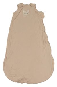 Růžový žebrovaný podšitý spací pytel s králíčkem F&F