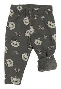 Šedé zateplené legíny s kočičkou Marií Disney