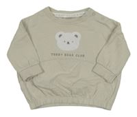 Béžová mikina s nápisem a medvídky Next