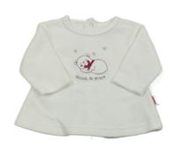Bílé sametové triko s medvídkem 