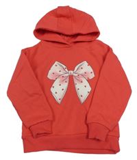 Jahodová mikina s mašlí a kapucí Primark