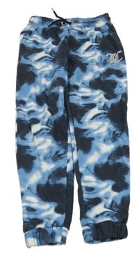 Černo-modro-bílé batikované tepláky s logem Juicy Couture