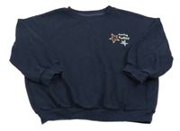 Tmavomodrá oversize mikina se sluncem a měsícem Dunnes Stores