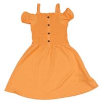 Neonově oranžové šaty s odhalenými rameny C&A