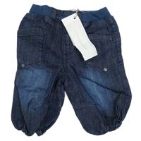 Nové - Tmavomodré cuff rifle s úpletovým pasem Name it