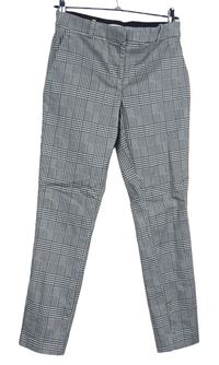 Dámské černo-bílé kostkované chino kalhoty H&M