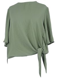 Dámská khaki crop halenka s uzlem New Look 