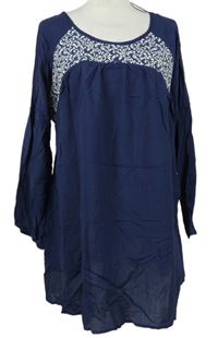 Dámská tmavomodrá tunika se vzorem 