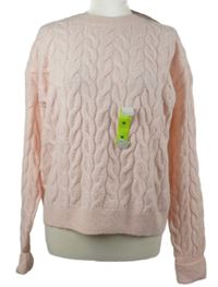 Nové - Dámský světlerůžový vzorovaný vlněný svetr Primark 