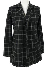 Dámský černo-bílý kostkovaný sakový cardigán PrettyLittle Thing