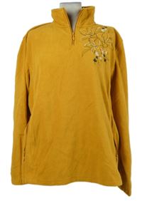 Dámská okrová fleecová mikina s květy Atlas 