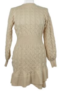 Dámské pudrové vzorované svetrové šaty 