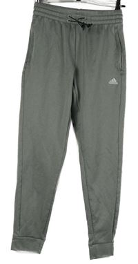 Dámské šedé sportovní funkční tepláky Adidas 