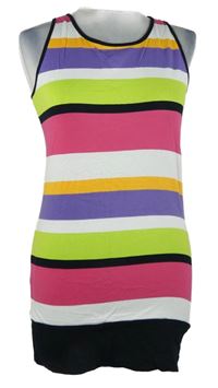 Dámský barevně pruhovaný dlouhý top 