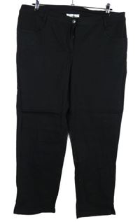 Dámské černé plátěné capri kalhoty 