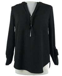 Dámská černá halenka s rolovacími rukávy C&A