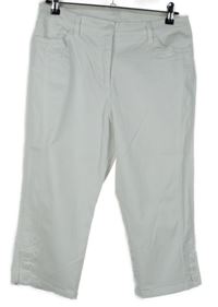 Dámské bílé capri elastické rifle Bonprix 