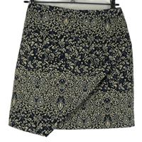 Dámská tmavomodro-smetanová vzorovaná sukně H&M