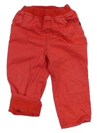 Červené plátěné podšité kalhoty s úpletovým pasem Debenhams