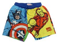 Modro-žluté plážové kraťasy s Avengers Primark