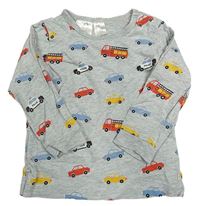 Šedé pyžamové triko s auty H&M