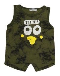 Khaki tílko s flíčky a čumáčkem 
