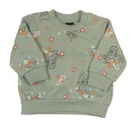 Khaki květinová mikina s Bambim Disney