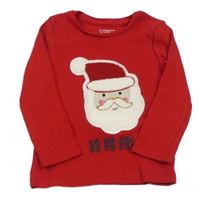 Červené žebrované triko se Santa Clausem Primark