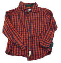 Tmavomodro-červená kostkovaná košile Lindex