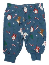 Tmavomodré tepláky s vánočním motivem Primark