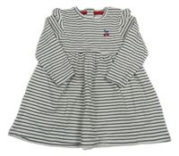 Bílo-černé pruhované šaty s třešněmi Primark