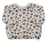 Béžovo fialová mikina s kytičkami Primark