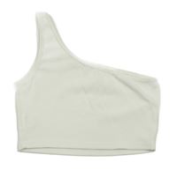 Bílý žebrovaný crop top shein
