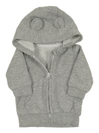 Světlešedá propínací mikina s kapucí George