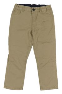 Béžové plátěné kalhoty H&M