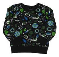 Černá mikina s planetami Kiki&Koko