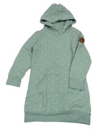 Mint teplákové šaty se srdíčky a s kapucí Topolino