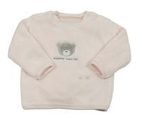 Růžová plyšová mikina s medvědem Nutmeg