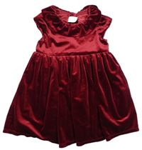 Vínové sametové šaty H&M